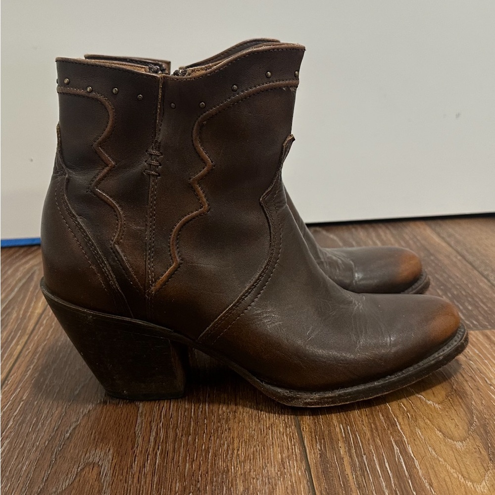 Lucchese Rich Brown Ankle Booties - Picture 6 of 15